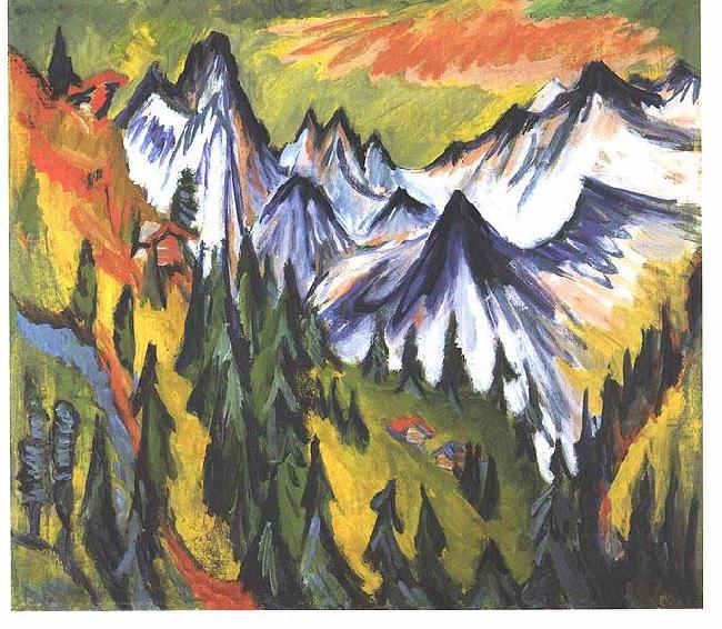 Ernst Ludwig Kirchner mountain top oil painting picture